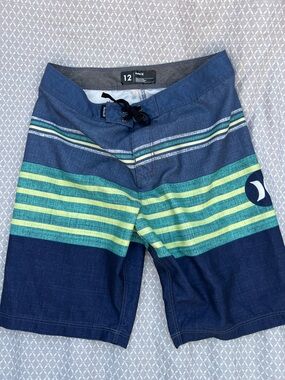 Hurley Blue and Green Swim Shorts